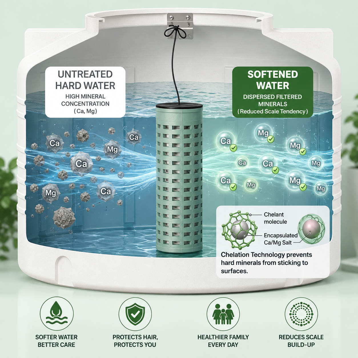 SCALTRIX Water Softener | Salt-Free Hard Water Scale Protection | No Electricity | Easy Installation