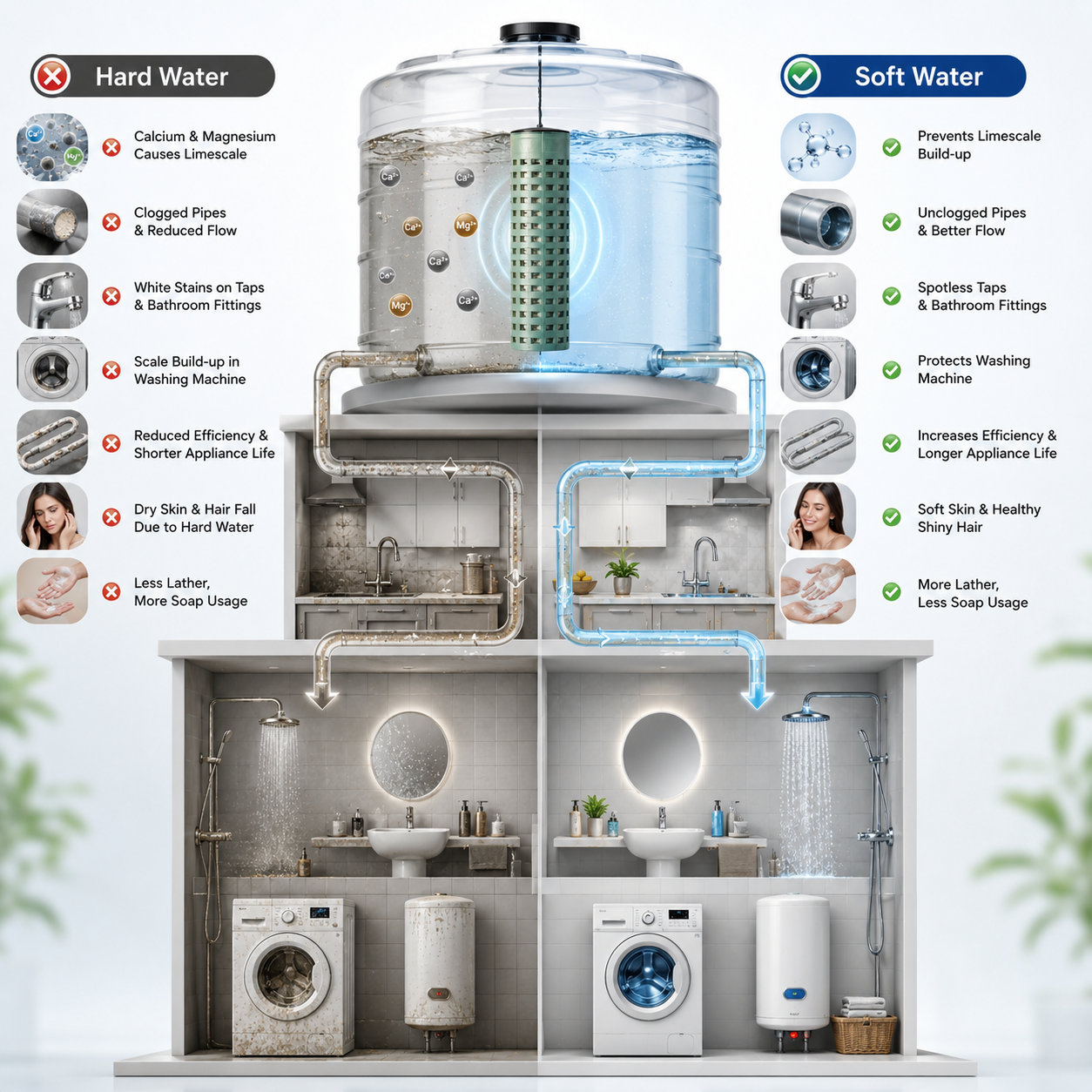SCALTRIX Water Softener | Salt-Free Hard Water Scale Protection | No Electricity | Easy Installation