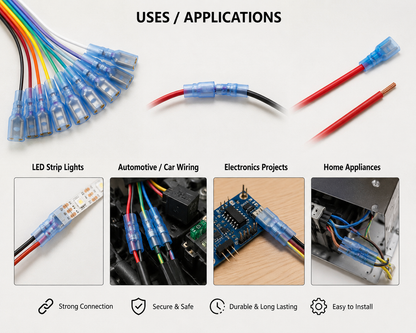 10 Color Pre-Wired Female Lugpin Connector (Packing 200 PCS)